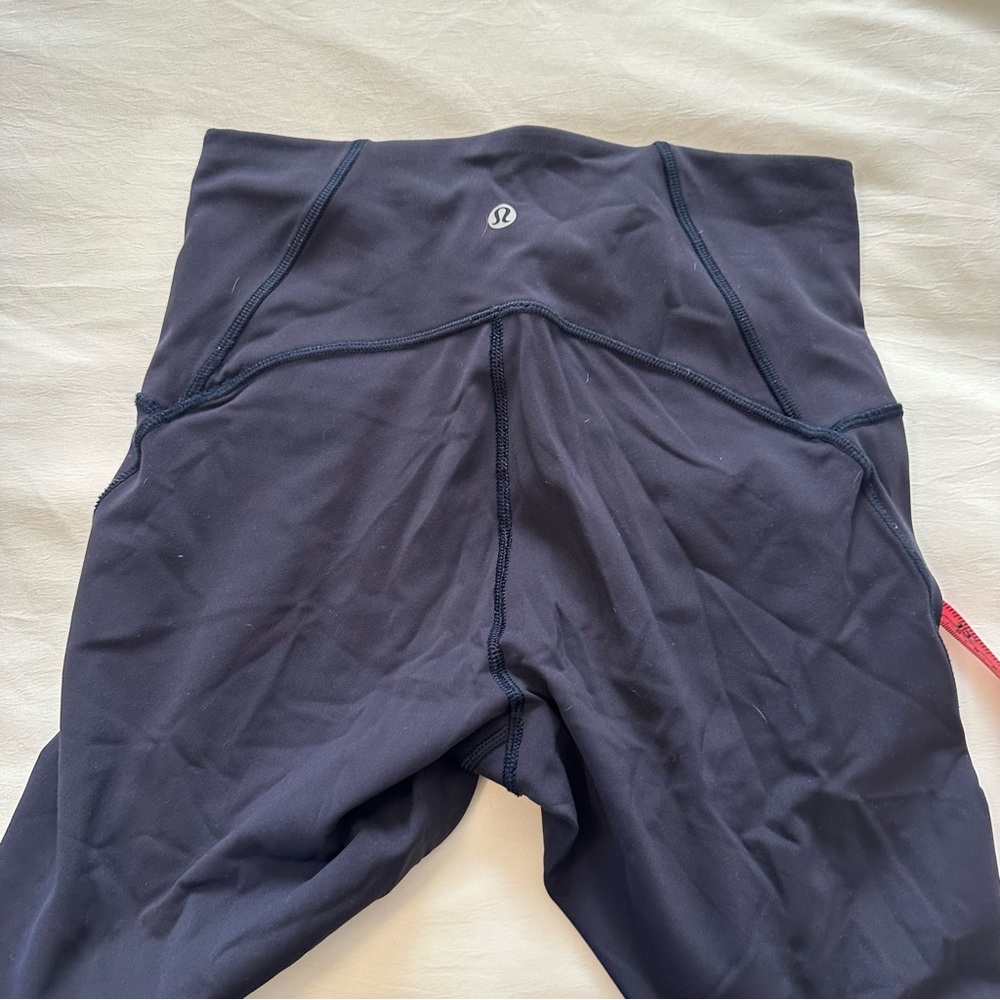 navy crop lululemon train times leggings
